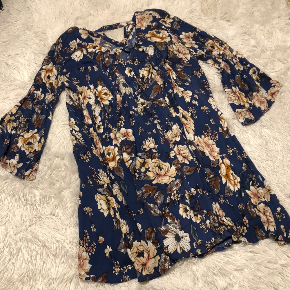 Umgee Blue Floral Dress